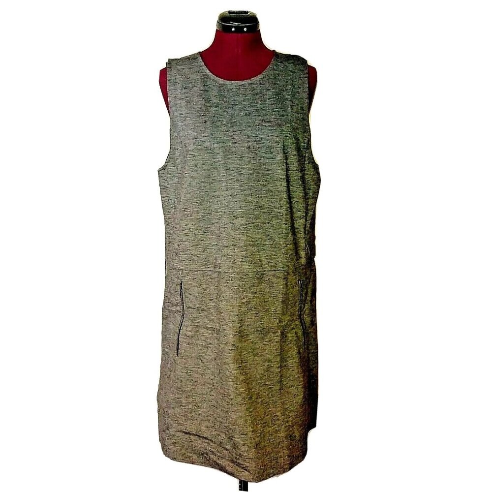 Aritzia Talula Verone Dress Large L Gray Ponte Stretch Shift Jumper Pockets